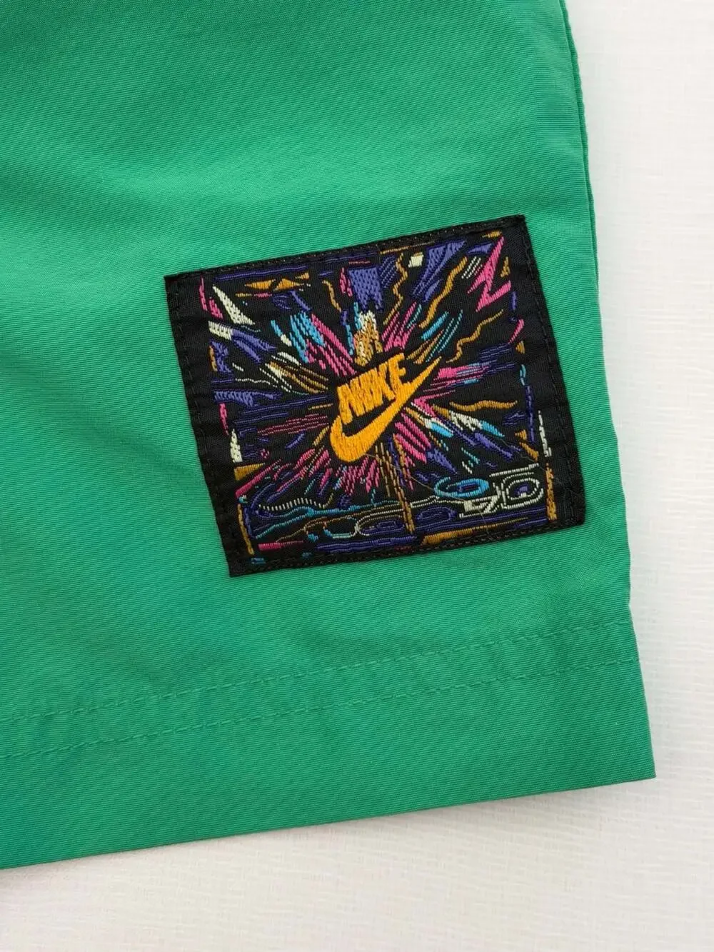 Vintage 90s Nike Just Do It Colorblock Rare Nylon Shorts Green Yellow
